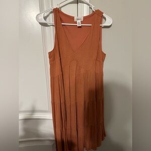 Orange, summer dress sleeveless